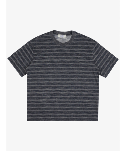 OWSA(オウサ)の「ストライプラウンド半袖Tシャツ3色(Tシャツ/カットソー・メンズ・タン/グレー/ブラック・FREE)」の9枚目の写真