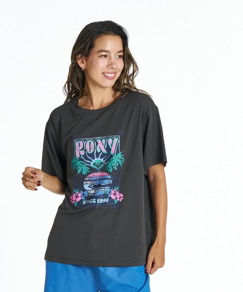 ROXY(ロキシー)の「ROXY SUNSETTER TEE ラッシュTシャツ /UVカット/EASY DRY 【2026年夏モデル】/ロキシー半袖ラッシュガード(水着)(Tシャツ/カットソー・レディース・ホワイト/ブルー/ブラック系その他・LARGE/MEDIUM/SMALL)」の7枚目の写真