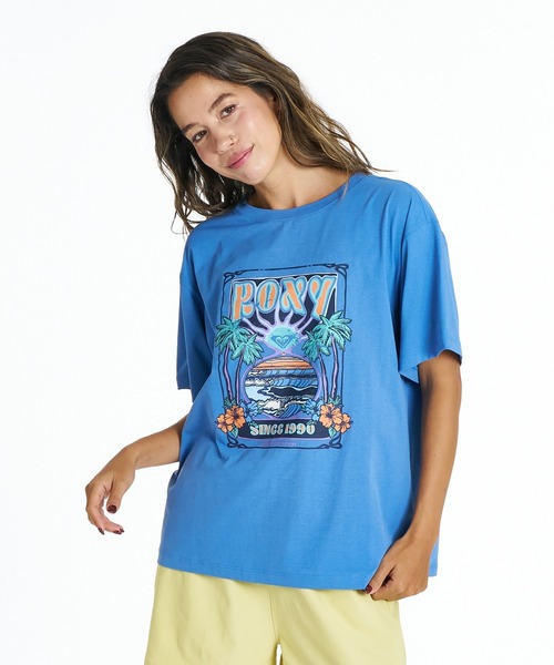 ROXY(ロキシー)の「ROXY SUNSETTER TEE ラッシュTシャツ /UVカット/EASY DRY 【2026年夏モデル】/ロキシー半袖ラッシュガード(水着)(Tシャツ/カットソー・レディース・ホワイト/ブルー/ブラック系その他・LARGE/MEDIUM/SMALL)」の5枚目の写真