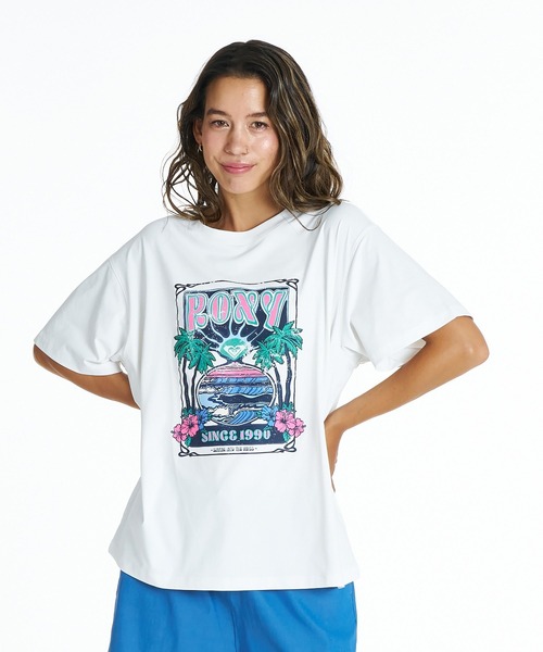 ROXY(ロキシー)の「ROXY SUNSETTER TEE ラッシュTシャツ /UVカット/EASY DRY 【2026年夏モデル】/ロキシー半袖ラッシュガード(水着)(Tシャツ/カットソー・レディース・ホワイト/ブルー/ブラック系その他・LARGE/MEDIUM/SMALL)」の9枚目の写真