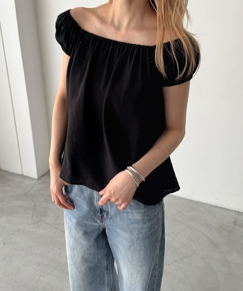 CANAL JEAN(キャナルジーン)の「El mar 2WAYオフショルパフブラウス(シャツ/ブラウス・レディース・ホワイト/ブラック・ONE SIZE)」の1枚目の写真