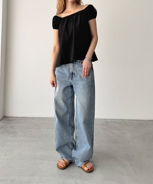 CANAL JEAN(キャナルジーン)の「El mar 2WAYオフショルパフブラウス(シャツ/ブラウス・レディース・ホワイト/ブラック・ONE SIZE)」の5枚目の写真