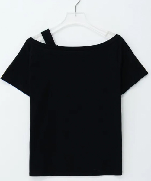 VIVID LADY(ビビッドレディー)の「ワンショルダー バックル 半袖Tシャツ(Tシャツ/カットソー・レディース・ブラック/ホワイト・FREE)」の18枚目の写真