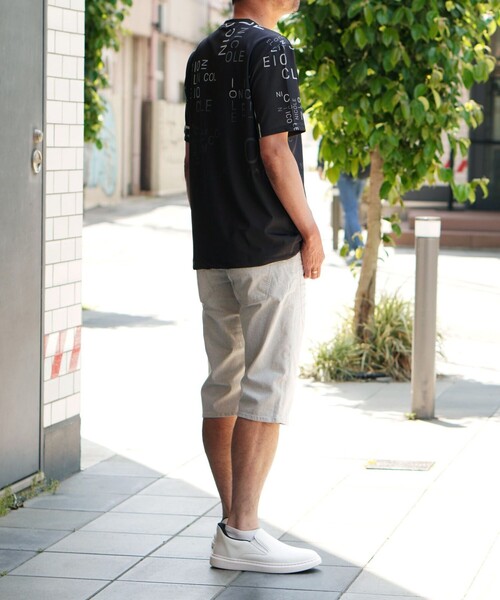 NICOLE selection(ニコルセレクション)の「総柄ロゴプリントクルーネックTシャツ(Tシャツ/カットソー・メンズ・ネイビー/ブラック/ホワイト/ボルドー・M/L/XL)」の18枚目の写真