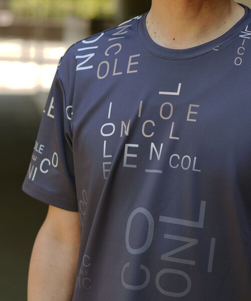 NICOLE selection(ニコルセレクション)の「総柄ロゴプリントクルーネックTシャツ(Tシャツ/カットソー・メンズ・ネイビー/ブラック/ホワイト/ボルドー・M/L/XL)」の20枚目の写真