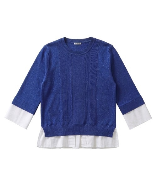 DRESSLAVE(ドレスレイブ)の「twinkle layered pullover(トゥインクルレイヤードプルオーバー)(ニット/セーター・レディース・ブルー/シルバー/ピンク・38)」の1枚目の写真