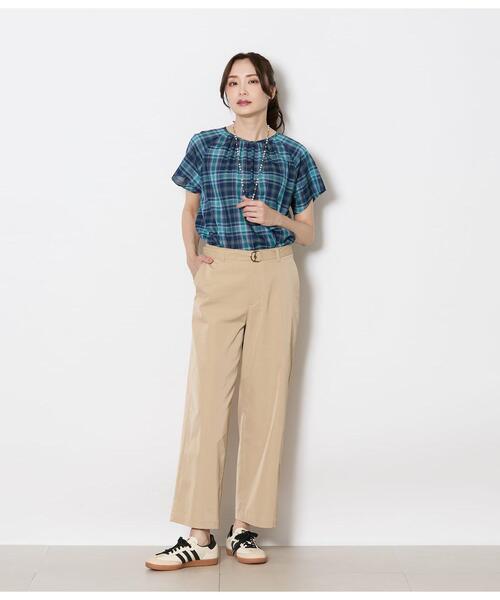 NEWYORKER(ニューヨーカー)の「マドラスチェック フレアスカート(丈78㎝~)(スカート・レディース・ネイビー・LARGE/MEDIUM)」の7枚目の写真