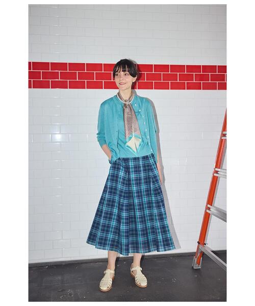 NEWYORKER(ニューヨーカー)の「マドラスチェック フレアスカート(丈78㎝~)(スカート・レディース・ネイビー・LARGE/MEDIUM)」の9枚目の写真