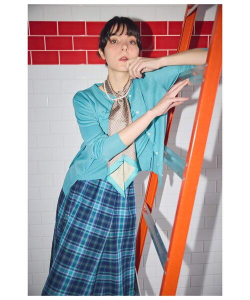 NEWYORKER(ニューヨーカー)の「マドラスチェック フレアスカート(丈78㎝~)(スカート・レディース・ネイビー・LARGE/MEDIUM)」の10枚目の写真