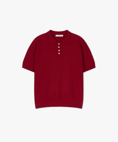 FLAWSROOM（フローズルーム）の「Pure Cotton Collar Knit RED（ニット/セーター・メンズ・その他・SMALL/MEDIUM/LARGE）」の2枚目の写真