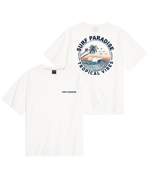 OKSTAR(オクスター)の「クールコットンオーバーサイズサーフィンベニスビーチ半袖Tシャツ(Tシャツ/カットソー・レディース・ホワイト/クリーム・SMALL/MEDIUM/LARGE/X-LARGE/XX-LARGE)」の4枚目の写真