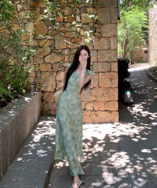 Ritzy(リッツィー)の「ニュアンスフラワーシフォンワンピース(ワンピース・レディース・グリーン・S/M/L/XL)」の20枚目の写真