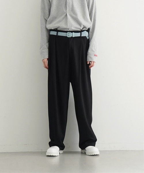 saby(サバイ)の「saby Two tuck trouser - recycled fiber jersey fab -(スラックス・メンズ・ブラック・2/1)」の1枚目の写真