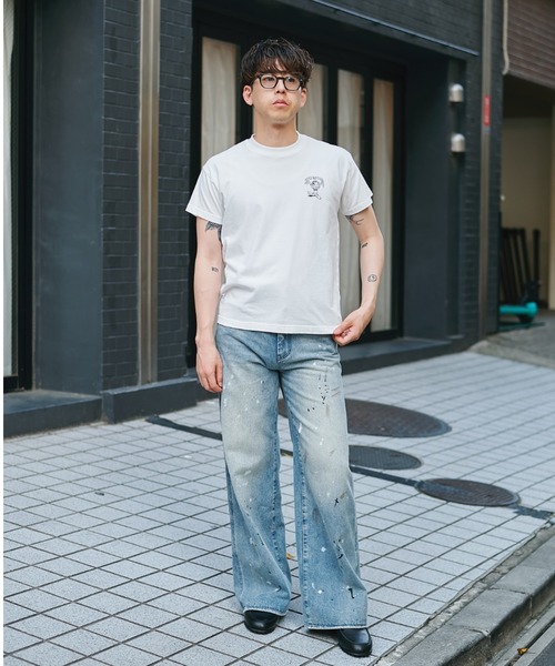 CONZ（コンズ）の「Hand Paint S/S T-SH  HANS（Tシャツ/カットソー・メンズ・ブルー/ホワイト・2/3）」の8枚目の写真
