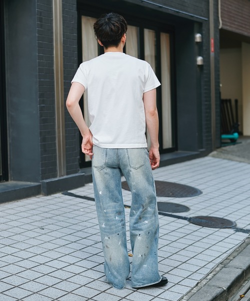 CONZ（コンズ）の「Hand Paint S/S T-SH  HANS（Tシャツ/カットソー・メンズ・ブルー/ホワイト・2/3）」の9枚目の写真