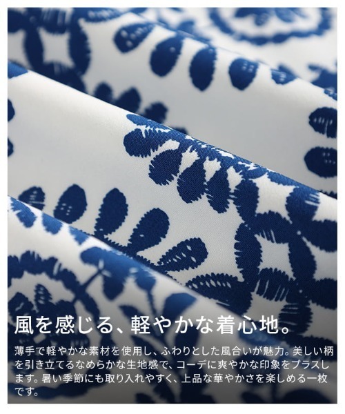 Sawa a la mode(サワアラモード)の「オリエンタル刺繍風プリントワンピース(ワンピース・レディース・グリーン/ブルー・FREE)」の3枚目の写真