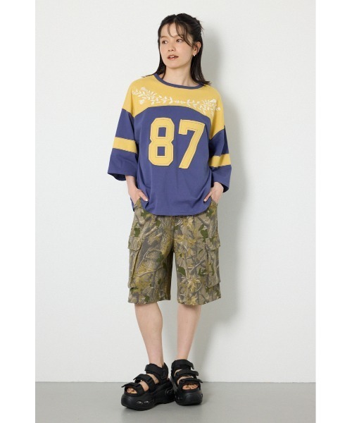 RODEO CROWNS WIDE BOWL(ロデオクラウンズワイドボウル)の「エンブロイダリーユニフォームTシャツ(Tシャツ/カットソー・レディース・ネイビー系1/オフホワイト/ブラック・FREE)」の7枚目の写真
