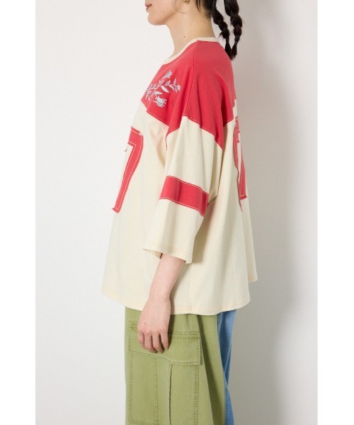RODEO CROWNS WIDE BOWL(ロデオクラウンズワイドボウル)の「エンブロイダリーユニフォームTシャツ(Tシャツ/カットソー・レディース・ネイビー系1/オフホワイト/ブラック・FREE)」の20枚目の写真