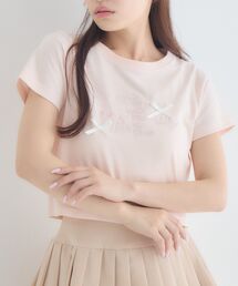 リボン付ロゴTシャツ