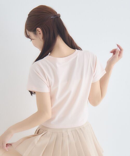 ems excite(エムズエキサイト)の「リボン付ロゴTシャツ(Tシャツ/カットソー・レディース・ピンク/オフホワイト/チャコールグレー・FREE)」の10枚目の写真