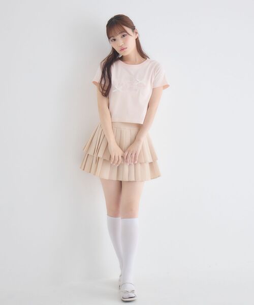 ems excite(エムズエキサイト)の「リボン付ロゴTシャツ(Tシャツ/カットソー・レディース・ピンク/オフホワイト/チャコールグレー・FREE)」の12枚目の写真