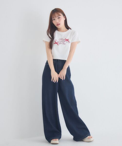 ems excite(エムズエキサイト)の「リボン付ロゴTシャツ(Tシャツ/カットソー・レディース・ピンク/オフホワイト/チャコールグレー・FREE)」の18枚目の写真
