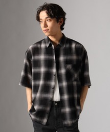 シアーオンブレチェックシャツ