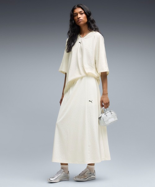 PUMA(プーマ)の「PUMA プーマ ウィメンズ レースパックT7 ミディ スカート(スカート・レディース・ブラック/Off White・X-SMALL/SMALL/MEDIUM/LARGE)」の1枚目の写真