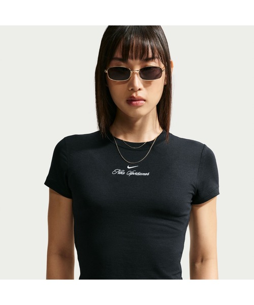 NIKE(ナイキ)の「NIKE/ナイキ W NSW CHLLKNT CRP TEE EG(Tシャツ/カットソー・レディース・ベージュ/ブラック・M/S/XL/L)」の2枚目の写真