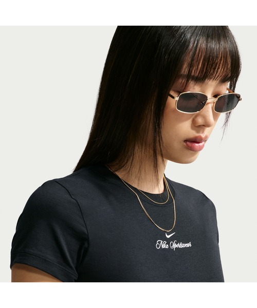 NIKE(ナイキ)の「NIKE/ナイキ W NSW CHLLKNT CRP TEE EG(Tシャツ/カットソー・レディース・ベージュ/ブラック・M/S/XL/L)」の6枚目の写真