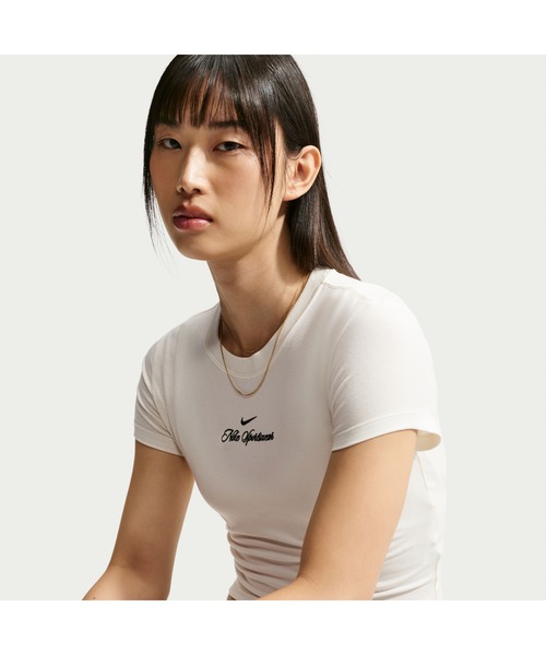 NIKE(ナイキ)の「NIKE/ナイキ W NSW CHLLKNT CRP TEE EG(Tシャツ/カットソー・レディース・ベージュ/ブラック・M/S/XL/L)」の9枚目の写真
