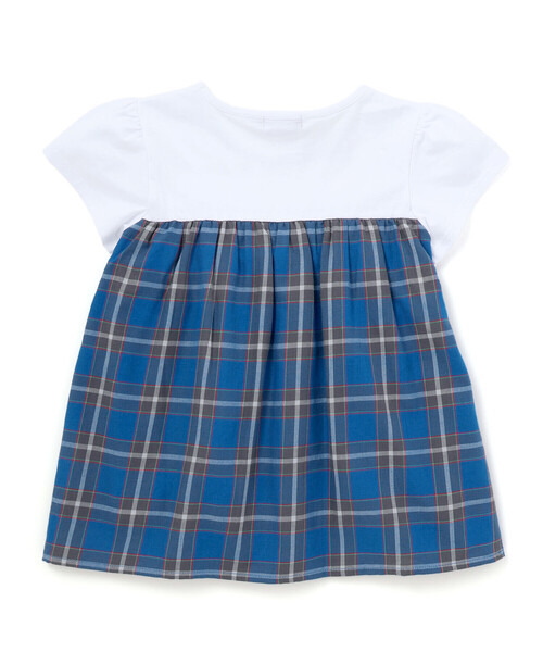 BeBe(ベベ)の「【お揃い】【神戸タータン×BeBe】チェックビスチェドッキング半袖Tシャツ(90~150cm)(Tシャツ/カットソー・キッズ・ブルー系その他・150cm/110cm/140cm/120cm/130cm)」の9枚目の写真