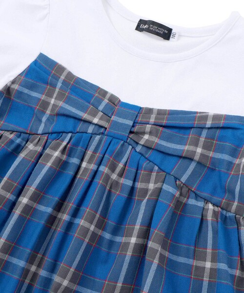 BeBe(ベベ)の「【お揃い】【神戸タータン×BeBe】チェックビスチェドッキング半袖Tシャツ(90~150cm)(Tシャツ/カットソー・キッズ・ブルー系その他・150cm/110cm/140cm/120cm/130cm)」の12枚目の写真