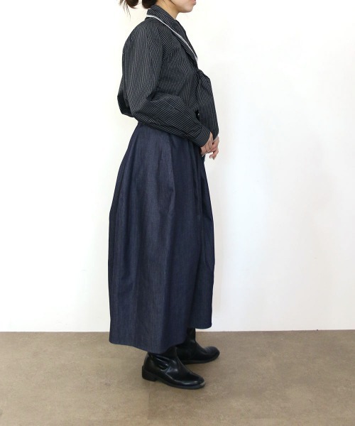 Marilyn Moon(マリリンムーン)の「denim barrel skirt(デニムスカート・レディース・インディゴブルー・FREE)」の4枚目の写真