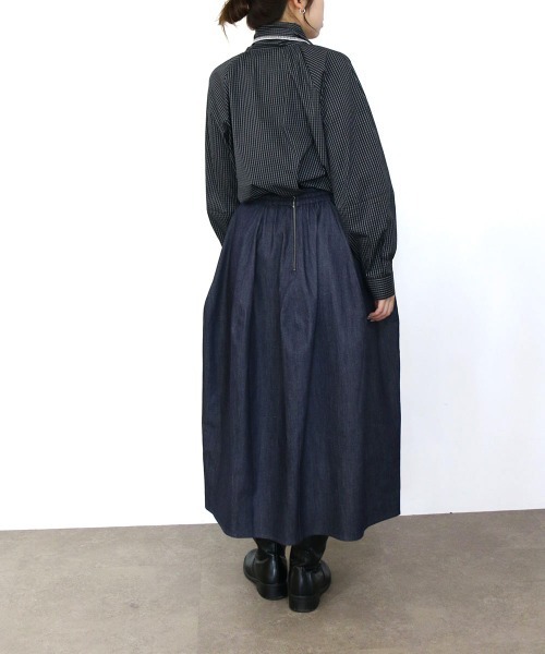 Marilyn Moon(マリリンムーン)の「denim barrel skirt(デニムスカート・レディース・インディゴブルー・FREE)」の5枚目の写真