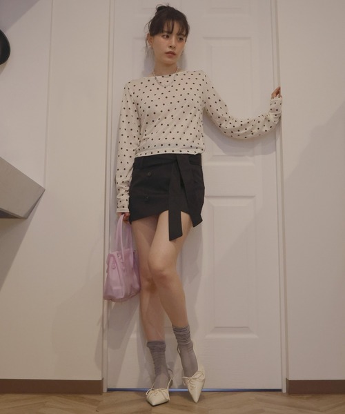 Mili affinity(ミリアフィニティー)の「トレンチミニスカート(スカート・レディース・ベージュ/ブラック・FREE)」の22枚目の写真