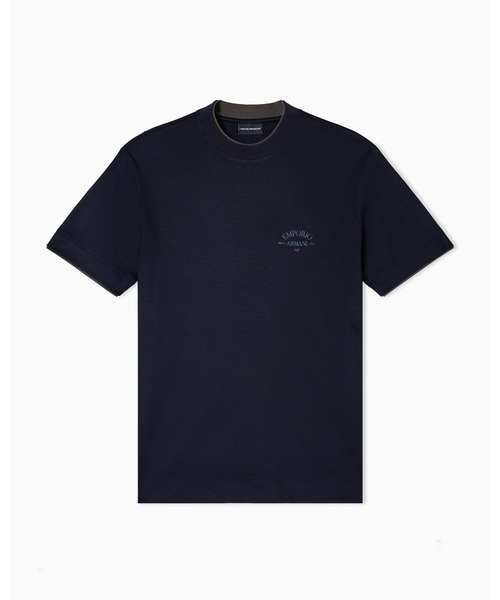 EMPORIO ARMANI（エンポリオアルマーニ）の「【エンポリオ アルマーニ】ASV Tシャツ リヨセル混紡ジャージー コントラストディテール（Tシャツ/カットソー・メンズ・ネイビー・LARGE/MEDIUM/X-LARGE/XX-LARGE）」の2枚目の写真