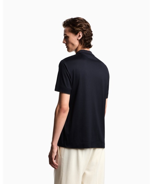 EMPORIO ARMANI（エンポリオアルマーニ）の「【エンポリオ アルマーニ】ASV Tシャツ リヨセル混紡ジャージー コントラストディテール（Tシャツ/カットソー・メンズ・ネイビー・LARGE/MEDIUM/X-LARGE/XX-LARGE）」の4枚目の写真