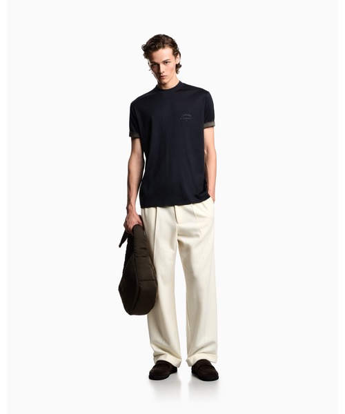 EMPORIO ARMANI（エンポリオアルマーニ）の「【エンポリオ アルマーニ】ASV Tシャツ リヨセル混紡ジャージー コントラストディテール（Tシャツ/カットソー・メンズ・ネイビー・LARGE/MEDIUM/X-LARGE/XX-LARGE）」の5枚目の写真