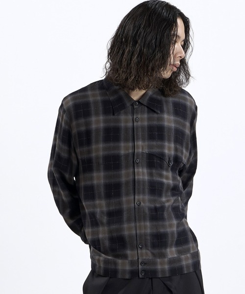 NO ID.(ノーアイディ)の「【NO ID.】Ombre Check Western BIG Shirt / オンブレー チェック ウエスタン ビッグ シャツ(シャツ/ブラウス・メンズ・イエロー/ブルーグレー/ブラック・ONE SIZE)」の12枚目の写真