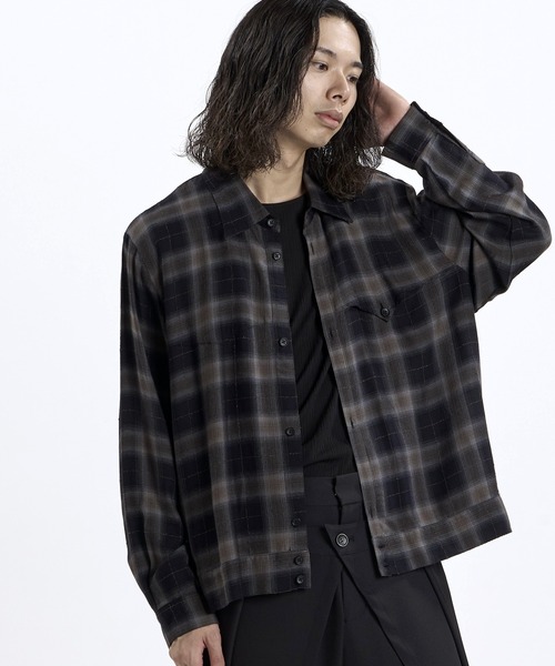 NO ID.(ノーアイディ)の「【NO ID.】Ombre Check Western BIG Shirt / オンブレー チェック ウエスタン ビッグ シャツ(シャツ/ブラウス・メンズ・イエロー/ブルーグレー/ブラック・ONE SIZE)」の16枚目の写真