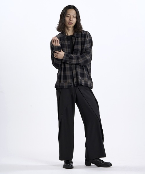 NO ID.(ノーアイディ)の「【NO ID.】Ombre Check Western BIG Shirt / オンブレー チェック ウエスタン ビッグ シャツ(シャツ/ブラウス・メンズ・イエロー/ブルーグレー/ブラック・ONE SIZE)」の18枚目の写真