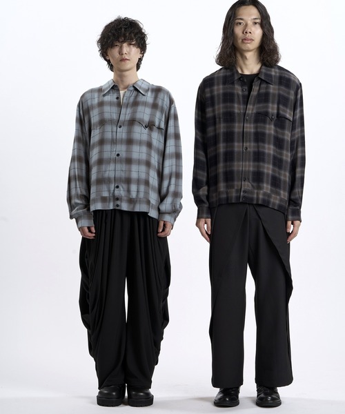 NO ID.(ノーアイディ)の「【NO ID.】Ombre Check Western BIG Shirt / オンブレー チェック ウエスタン ビッグ シャツ(シャツ/ブラウス・メンズ・イエロー/ブルーグレー/ブラック・ONE SIZE)」の20枚目の写真