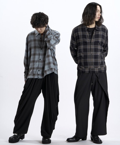 NO ID.(ノーアイディ)の「【NO ID.】Ombre Check Western BIG Shirt / オンブレー チェック ウエスタン ビッグ シャツ(シャツ/ブラウス・メンズ・イエロー/ブルーグレー/ブラック・ONE SIZE)」の21枚目の写真