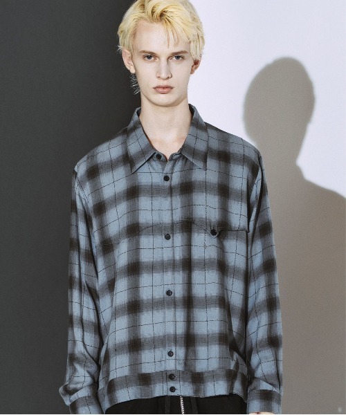 NO ID.(ノーアイディ)の「【NO ID.】Ombre Check Western BIG Shirt / オンブレー チェック ウエスタン ビッグ シャツ(シャツ/ブラウス・メンズ・イエロー/ブルーグレー/ブラック・ONE SIZE)」の22枚目の写真