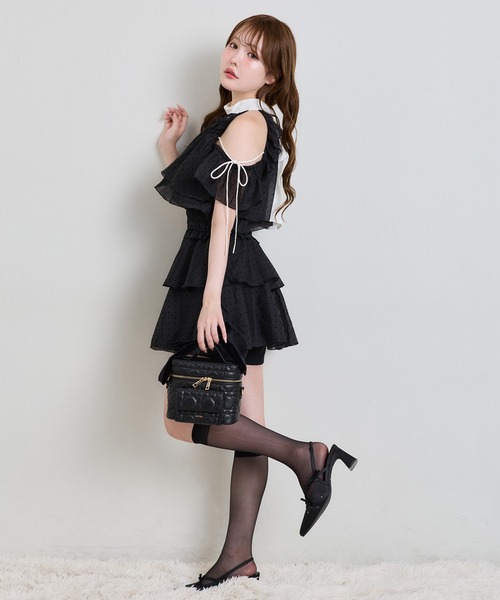 one after another NICE CLAUP(ワンアフターアナザーナイスクラップ)の「前後2wayリボンアメスリブラウス(ワンピース・レディース・ピンク/ベージュ系その他/ブラック・FREE)」の21枚目の写真