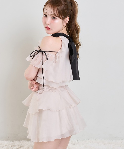 one after another NICE CLAUP(ワンアフターアナザーナイスクラップ)の「前後2wayリボンアメスリブラウス(ワンピース・レディース・ピンク/ベージュ系その他/ブラック・FREE)」の18枚目の写真