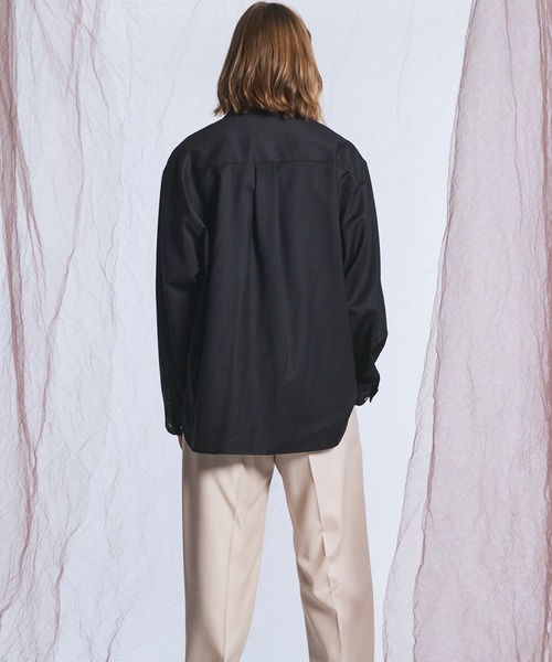 MAISON SPECIAL(メゾンスペシャル)の「《UNISEX》【Ermenegildo Zegna Fabric】Prime-Over Regular Collar Shirt/【エルメネジルド・ゼニア ファブリック】プライムオーバーレギュラーカラーシャツ【MAISON SPECIAL/メゾンスペシャル】■セットアップ対応■(シャツ/ブラウス・メンズ・ブラック・1/2/0)」の8枚目の写真