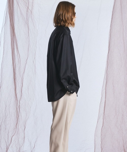 MAISON SPECIAL(メゾンスペシャル)の「《UNISEX》【Ermenegildo Zegna Fabric】Prime-Over Regular Collar Shirt/【エルメネジルド・ゼニア ファブリック】プライムオーバーレギュラーカラーシャツ【MAISON SPECIAL/メゾンスペシャル】■セットアップ対応■(シャツ/ブラウス・メンズ・ブラック・1/2/0)」の7枚目の写真