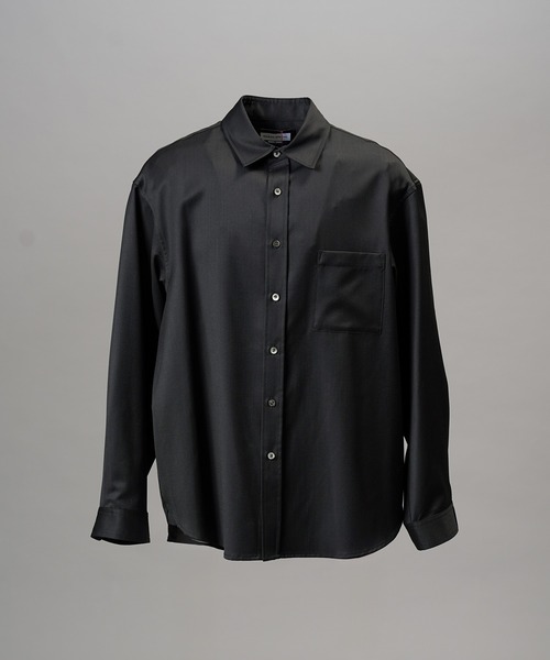 MAISON SPECIAL(メゾンスペシャル)の「《UNISEX》【Ermenegildo Zegna Fabric】Prime-Over Regular Collar Shirt/【エルメネジルド・ゼニア ファブリック】プライムオーバーレギュラーカラーシャツ【MAISON SPECIAL/メゾンスペシャル】■セットアップ対応■(シャツ/ブラウス・メンズ・ブラック・1/2/0)」の9枚目の写真